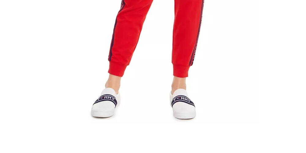Calça jogger feminina Tommy Hilfiger Sport Logo vermelha tamanho grande