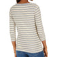Tommy Hilfiger Blusa listrada feminina de manga comprida com gola alta, branca/azul/amarela, tamanho médio