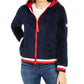 Tommy Hilfiger Moletom com capuz feminino Faux-Sherpa, azul-marinho, tamanho GG