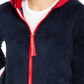 Tommy Hilfiger Moletom com capuz feminino Faux-Sherpa, azul-marinho, tamanho GG