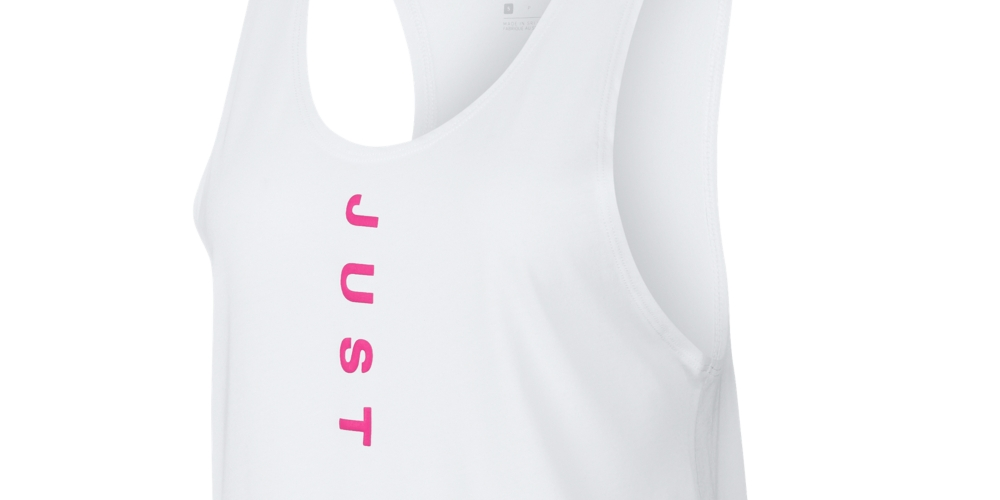 Camiseta regata Nike Miler Dri-Fit Just Do It Running feminina, branca, tamanho pequeno