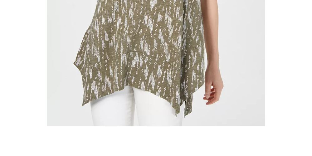 Regata feminina pequena estampada estilo &amp; co, verde, tamanho PS