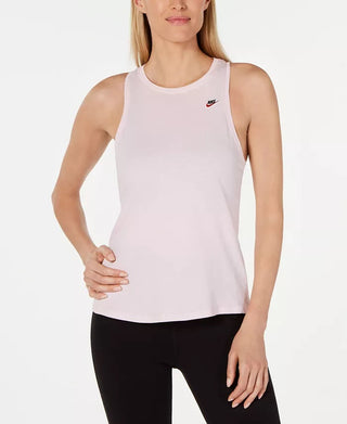 Camiseta regata Nike Sportswear feminina de algodão com costas nadador, cinza, tamanho pequeno