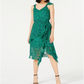 Vestido feminino com babados e estampa animal da INC International Concepts, estampa de leopardo esmeralda, verde, tamanho 18