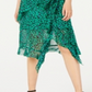 Vestido feminino com babados e estampa animal da INC International Concepts, estampa de leopardo esmeralda, verde, tamanho 18