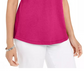 Camiseta feminina Karen Scott com manga amarrada, rosa, tamanho médio