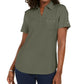 Camisa polo feminina Karen Scott de algodão, verde, tamanho pequeno