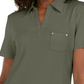 Camisa polo feminina Karen Scott de algodão, verde, tamanho pequeno