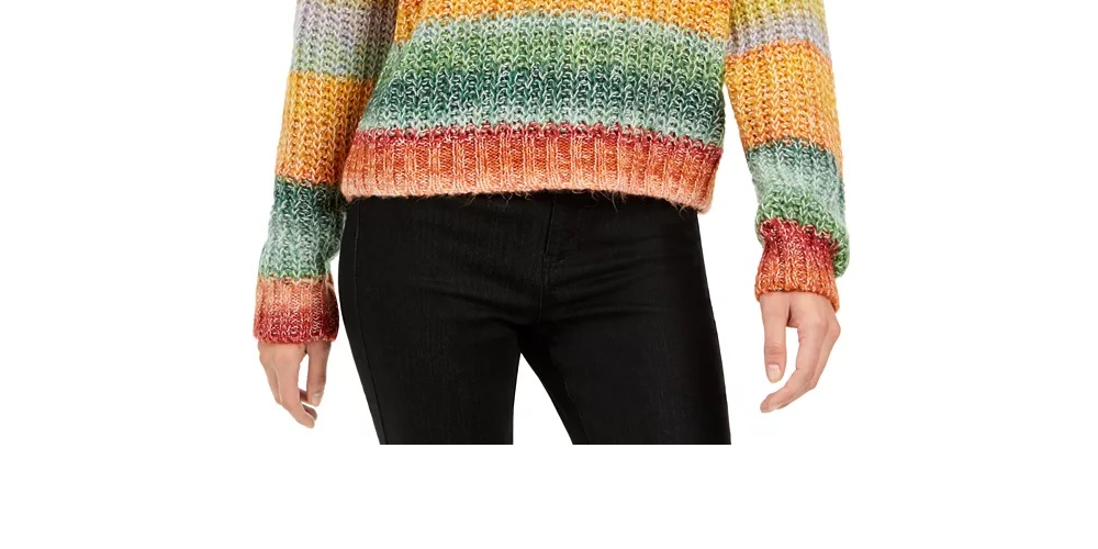 Suéter feminino Sun + Moon com gola alta, vermelho, tamanho pequeno