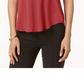 Camiseta feminina Alfani com gola redonda e manga curta, rosa, tamanho GG