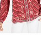 Estilo &amp; Co Top feminino relaxado com estampa floral, manga comprida, gola redonda, estilo camponês, vermelho, tamanho X-S