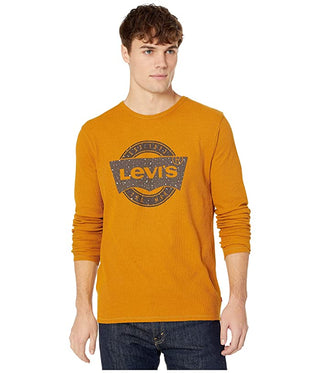Levi's Men's Expo Thermal T-Shirt Men's Clothing Yellow Size X-Large
