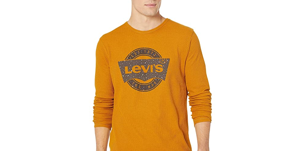 Camiseta térmica Levi's Expo masculina, amarela, tamanho X-Large