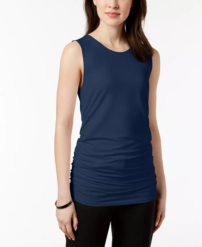 Blusa sem mangas Alfani feminina, azul, tamanho X-S