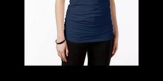 Blusa sem mangas Alfani feminina, azul, tamanho X-S