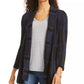 Cardigan xadrez jacquard feminino Style &amp; Co, azul, tamanho grande