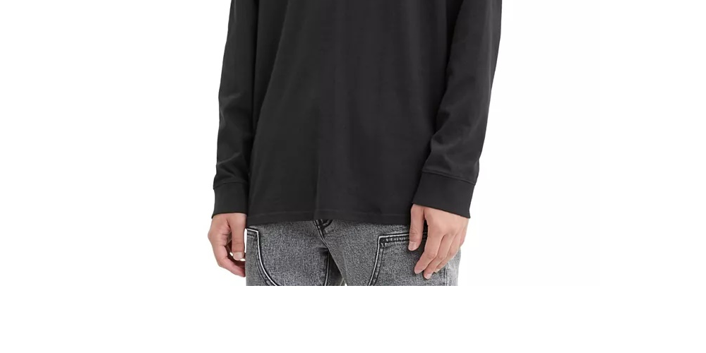 Camiseta Levi's Masculina Coleção Limitada Chenille Boxtab Manga Longa Preta Tamanho Grande