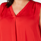 Top feminino Alfani plus size com decote em V, médio, vermelho, tamanho 3X