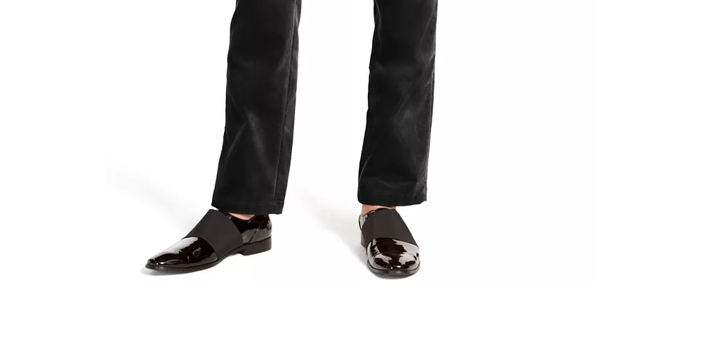 Calça de veludo slim fit grande e alta masculina da INC International Concepts, preta, tamanho 44