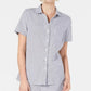 Camisa feminina Karen Scott de algodão seersucker, azul, tamanho grande