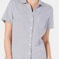 Camisa feminina Karen Scott de algodão seersucker, azul, tamanho grande