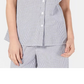 Camisa feminina Karen Scott de algodão seersucker, azul, tamanho grande