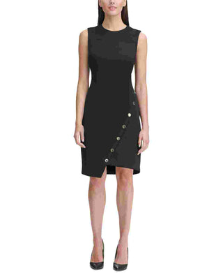 Vestido assimétrico com blocos de cores Tommy Hilfiger feminino, preto, tamanho 12