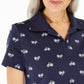 Camisa polo feminina Karen Scott com estampa de bicicleta, azul, tamanho extragrande