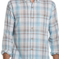 Camisa xadrez vintage masculina, à prova de intempéries, ajuste regular, ponta a ponta, azul, tamanho XXX-G