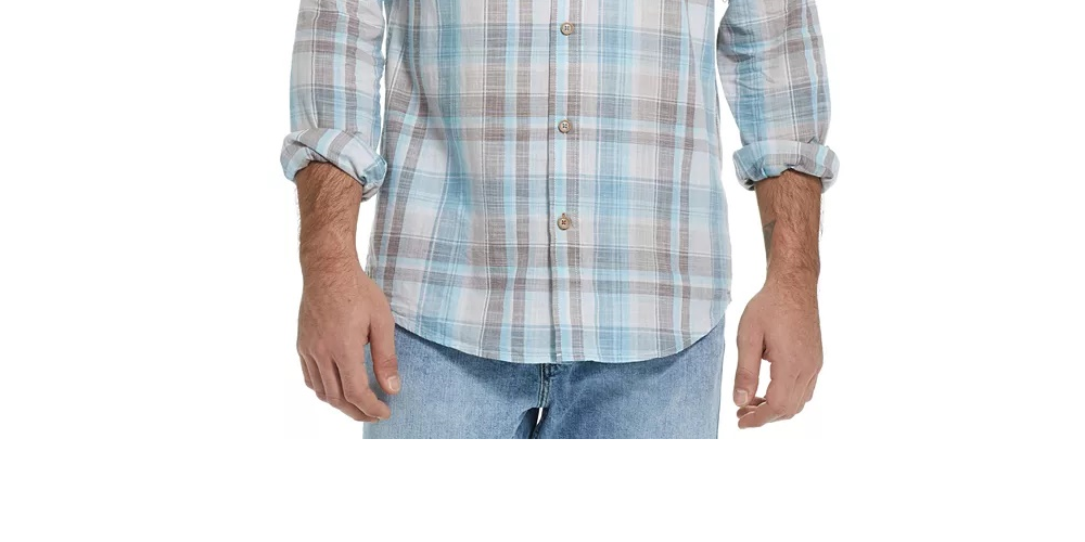 Camisa xadrez vintage masculina, à prova de intempéries, ajuste regular, ponta a ponta, azul, tamanho XXX-G