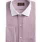 Camisa social masculina Tasso Elba, cor vinho, listrada, com gola clássica, sem passar, vermelha, tamanho 17-32/33