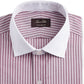 Camisa social masculina Tasso Elba, cor vinho, listrada, com gola clássica, sem passar, vermelha, tamanho 17-32/33