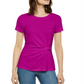 Blusa feminina Ponte Knit Twist da INC International Concepts, roxa, tamanho M