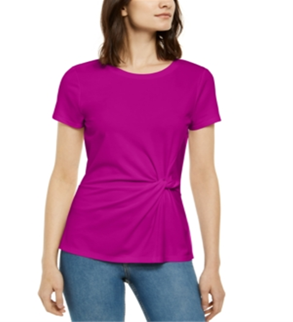 Blusa feminina Ponte Knit Twist da INC International Concepts, roxa, tamanho M