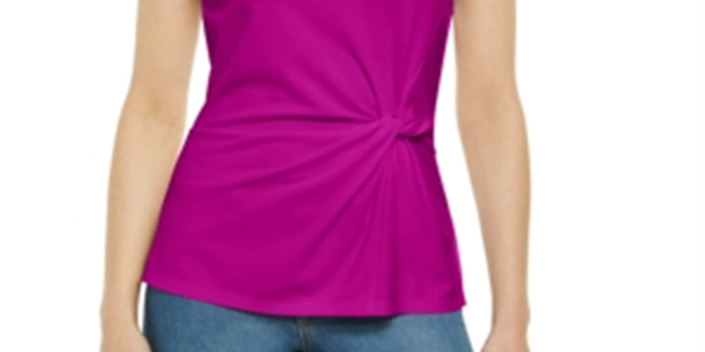 Blusa feminina Ponte Knit Twist da INC International Concepts, roxa, tamanho M