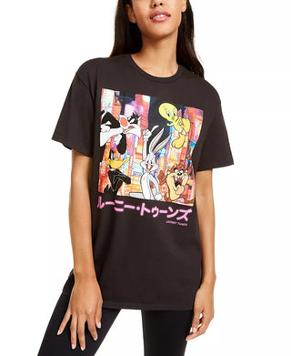 Camiseta gráfica Tokyo da Warner Brothers Junior, preta, tamanho médio