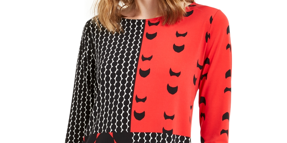 Túnica Alfani Feminina Estampada Alta Baixa Vermelha Tamanho X-S