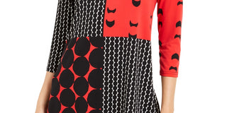 Túnica Alfani Feminina Estampada Alta Baixa Vermelha Tamanho X-S