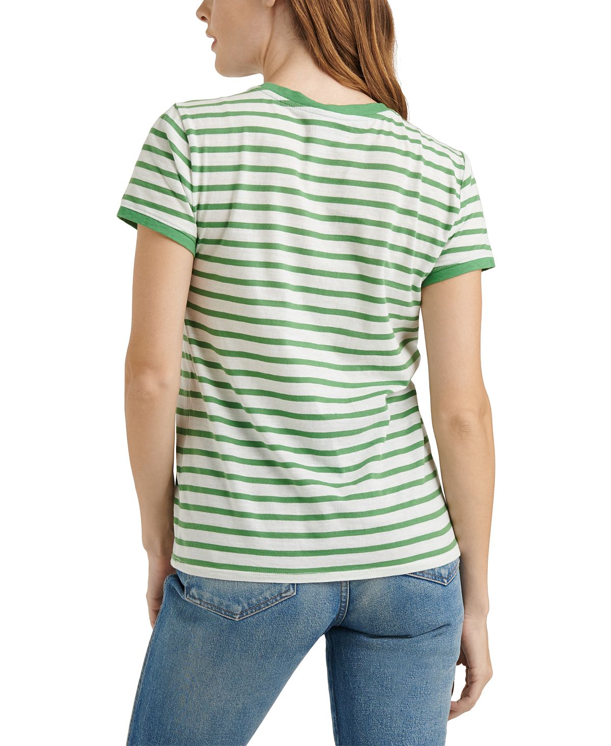 Camiseta masculina Lucky Brand de manga curta e gola redonda Lucky You listrada, verde, tamanho GG