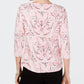 Camiseta feminina Charter Club de algodão Pima com estampa de botões e ombros de fora, rosa, tamanho P