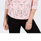 Camiseta feminina Charter Club de algodão Pima com estampa de botões e ombros de fora, rosa, tamanho P