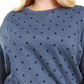 Karen Scott Plus Dotted Fleece Crewneck Top Feminino Azul Tamanho 0X