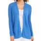 Cardigan feminino Charter Club com frente aberta e estampa Pointelle, azul, tamanho médio