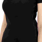 Camiseta feminina Tommy Hilfiger com decote em V, preta, tamanho médio