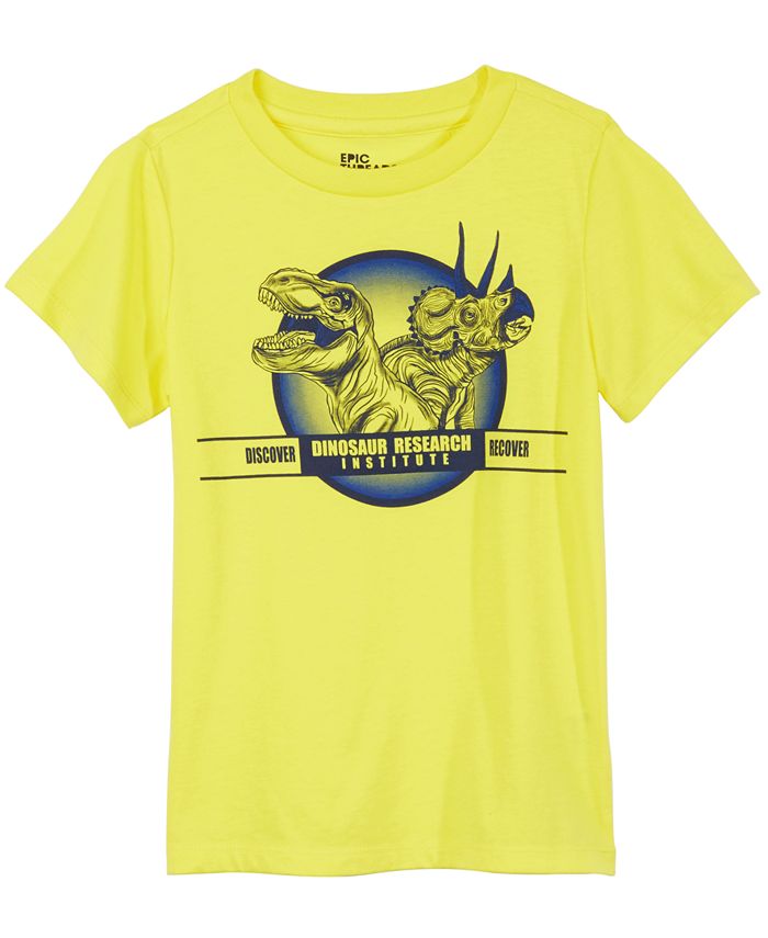 Camiseta infantil Epic Threads Little Boy's Dino Research, amarela, tamanho 6