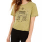 Camiseta cropped metálica com estampa de elefante infantil Rebellious One, verde, tamanho pequeno