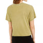 Camiseta cropped metálica com estampa de elefante infantil Rebellious One, verde, tamanho pequeno