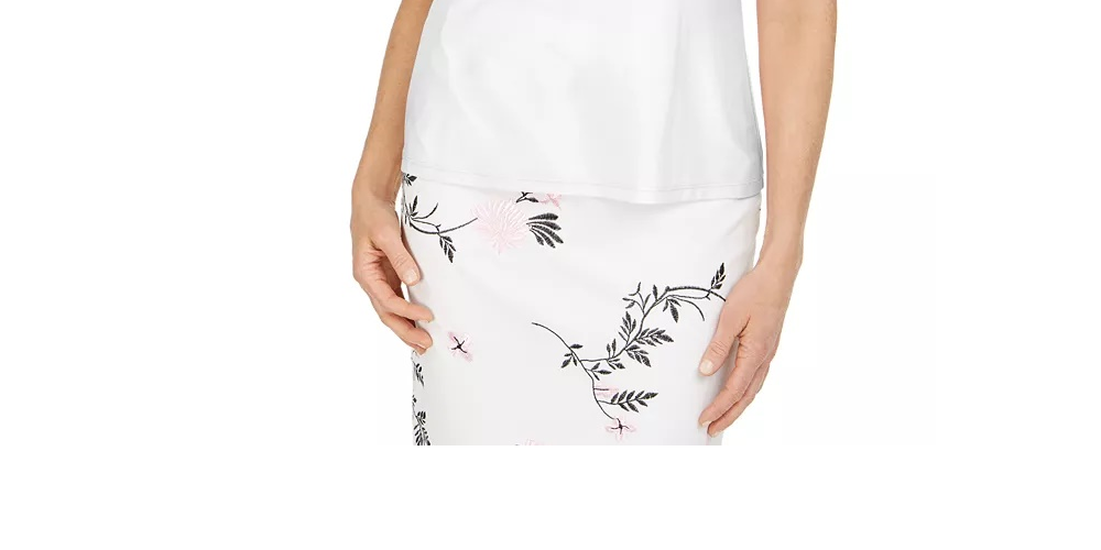 Blusa feminina Kasper sem mangas com vieiras, branca, tamanho X-S