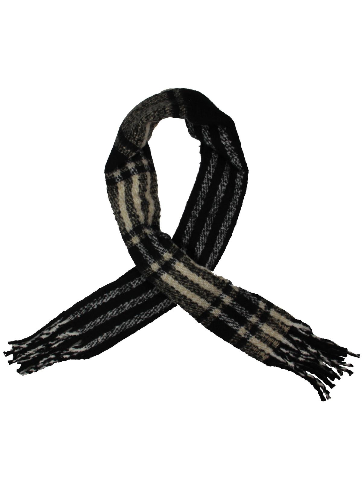 Free People Women's Gemini Blanket Xadrez Cachecol de Inverno Preto Tamanho Regular