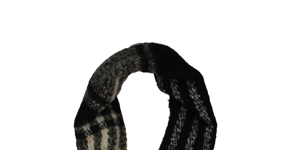 Free People Women's Gemini Blanket Xadrez Cachecol de Inverno Preto Tamanho Regular
